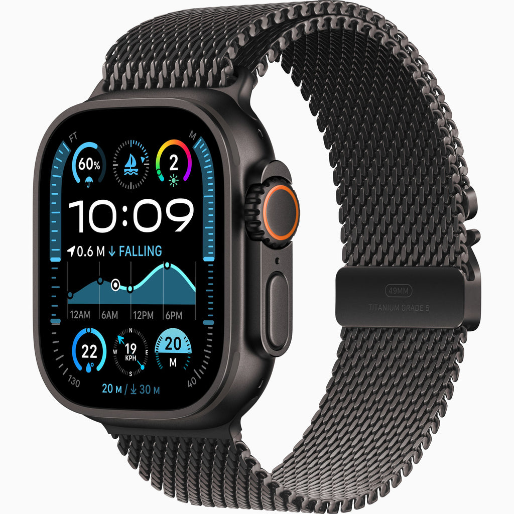 Iwatch ultra 2 | Black -  Titanium Milanese Loop | OLED Always‑On Retina display - Up to 3,000 nits | Easy 15-Day Returns - Airpod Pro