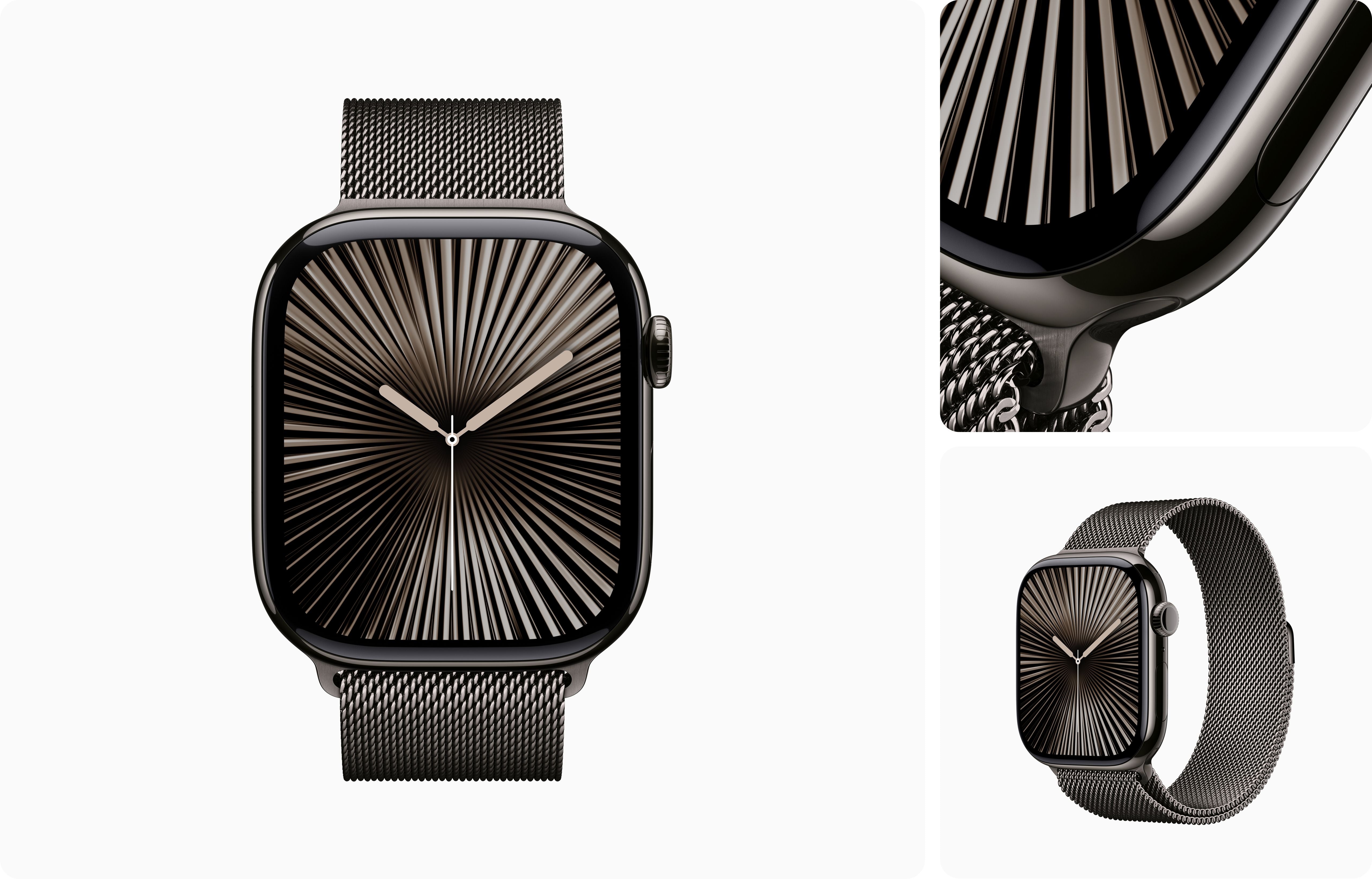 Iwatch Series 10  Titanium |  Milanese Loop | OLED Always‑On Retina display | Easy 15-Day Returns - with Airpod Pro (Free)
