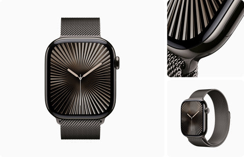 Iwatch Series 10  Titanium |  Milanese Loop | OLED Always‑On Retina display | Easy 15-Day Returns - with Airpod Pro (Free)