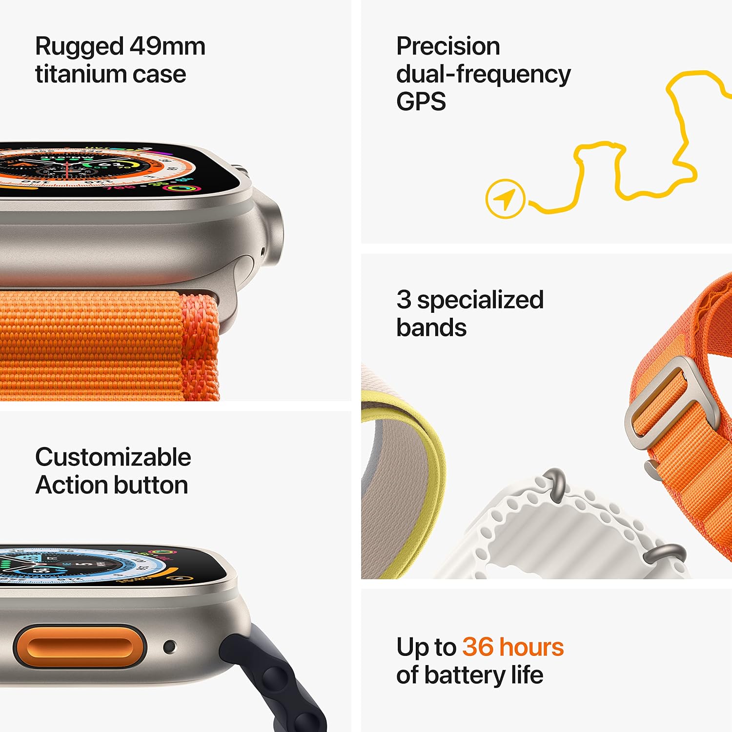 Iwatch ultra 2 | Orange Ocean Band | OLED Always‑On Retina display - Up to 3,000 nits | Easy 15-Day Returns - Airpod Pro (Free)